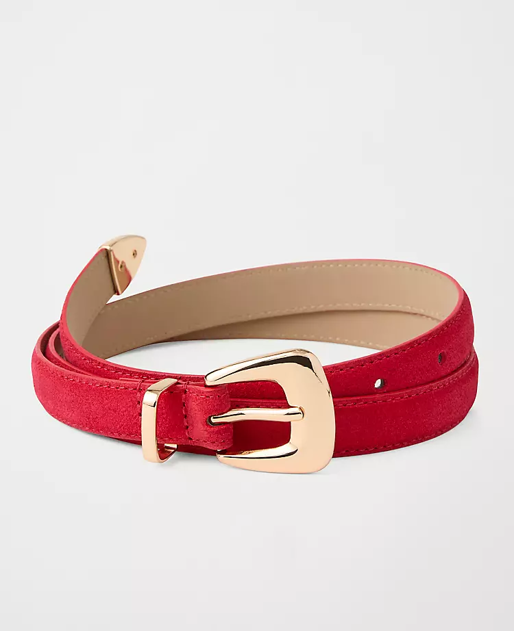Suede Square Buckle Belt