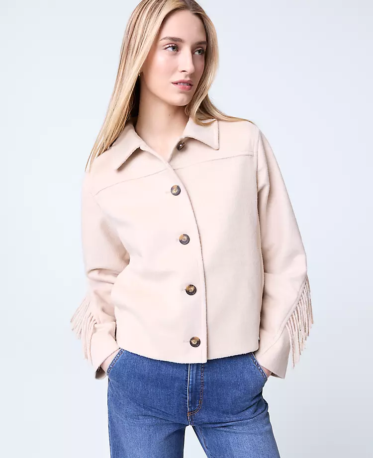 Weekend Collection Fringe Bomber Jacket