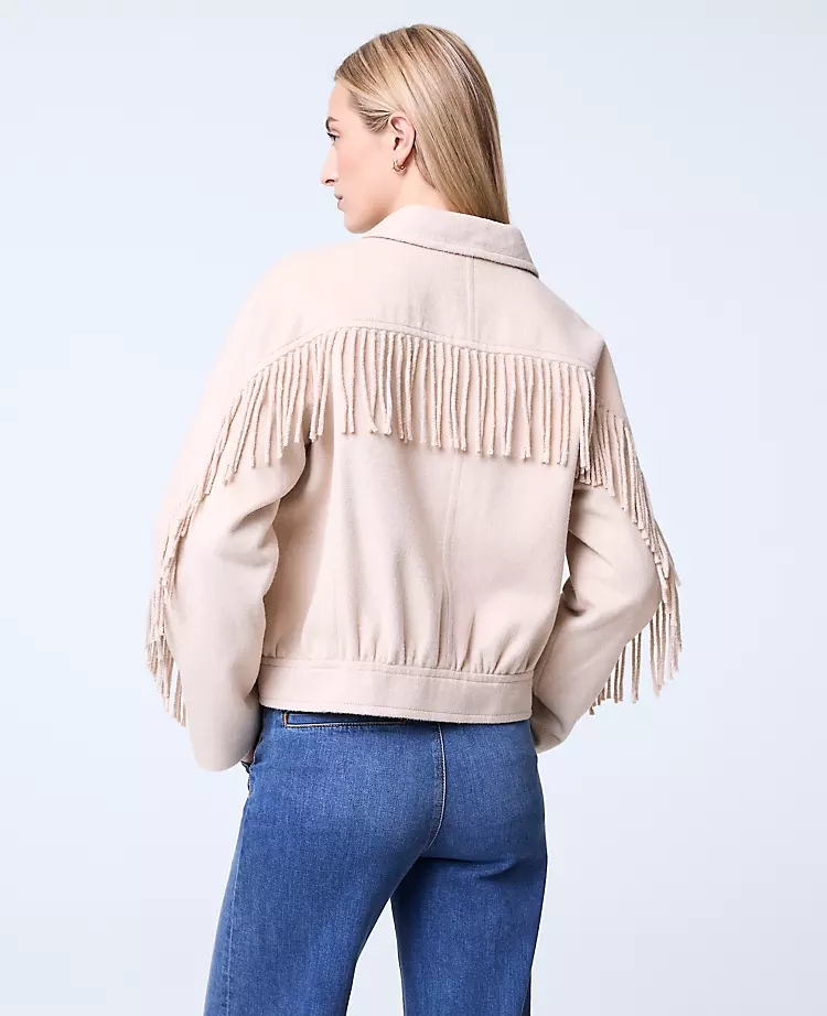 Weekend Collection Fringe Bomber Jacket