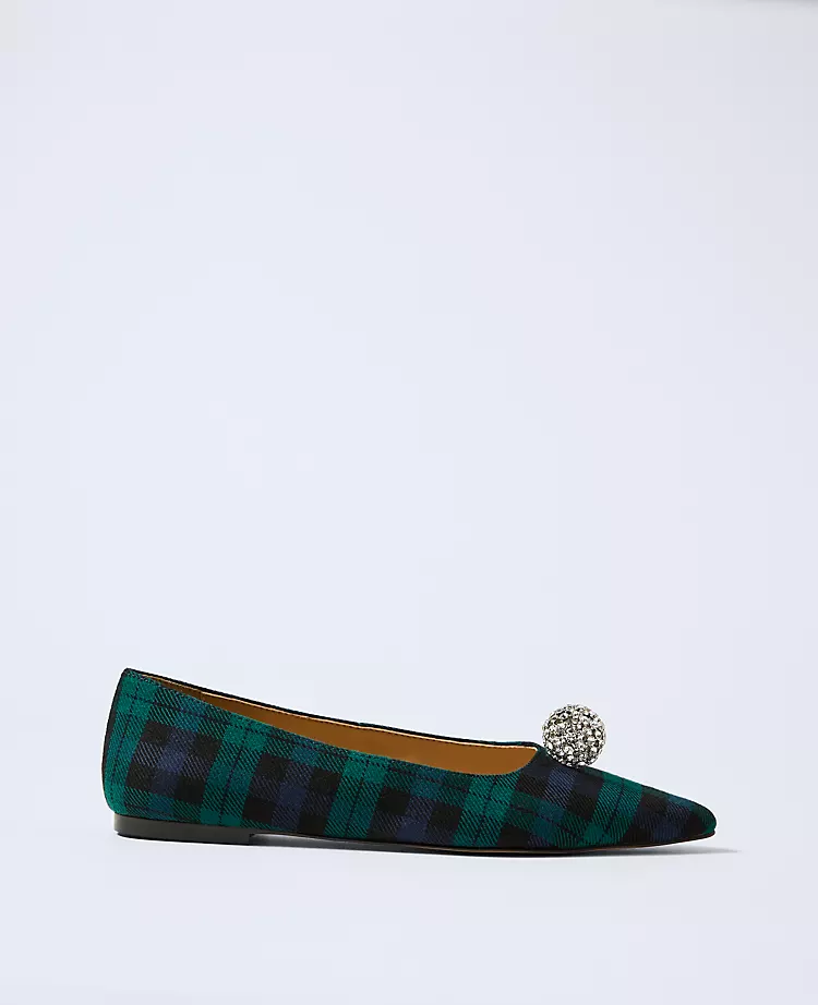 Pointy Toe Embellished Flat