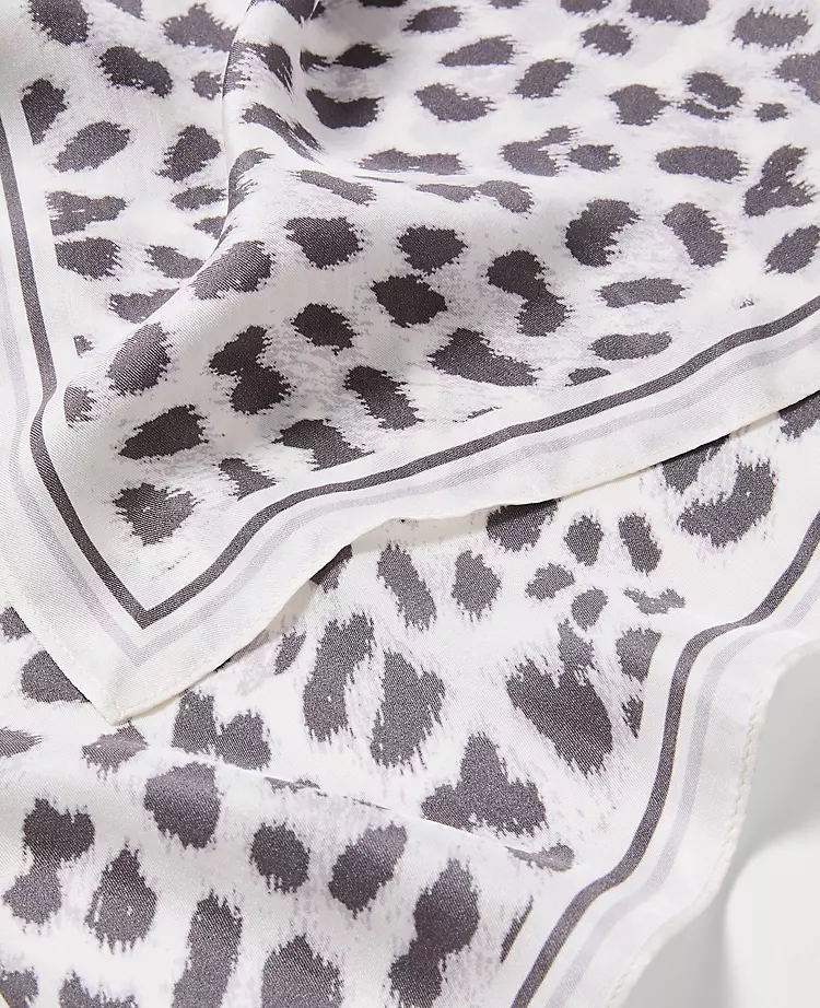 Animal Print Triangle Silk Scarf
