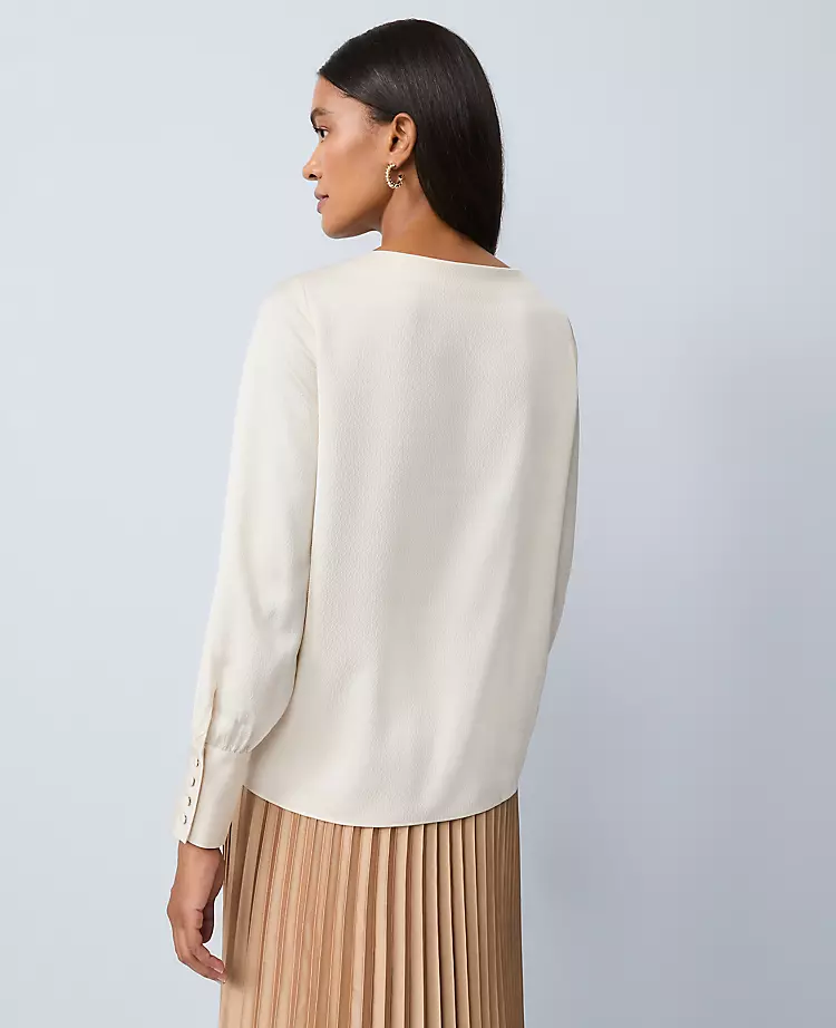 Petite Satin Boat Neck Popover