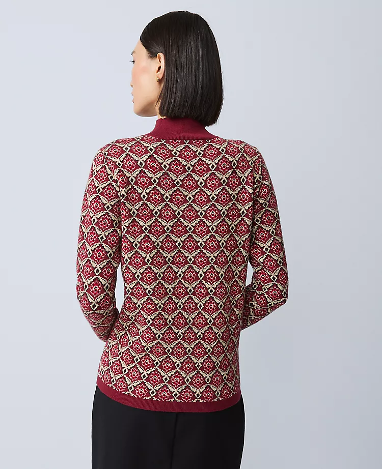 Essential Jacquard Turtleneck Sweater