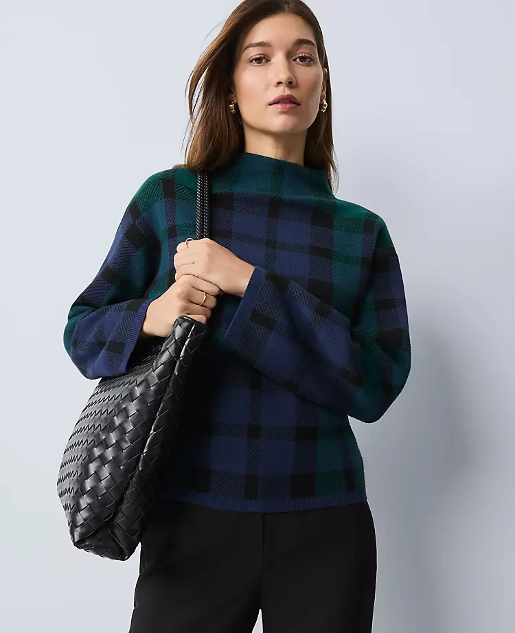 14726-Plaid-Mock-Neck-Sweater-3.webp Plaid Mock Neck Sweater