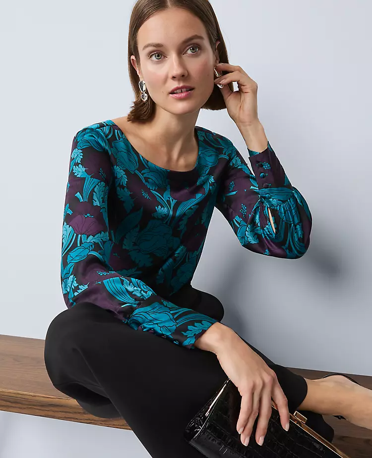 Floral Boatneck Blouse