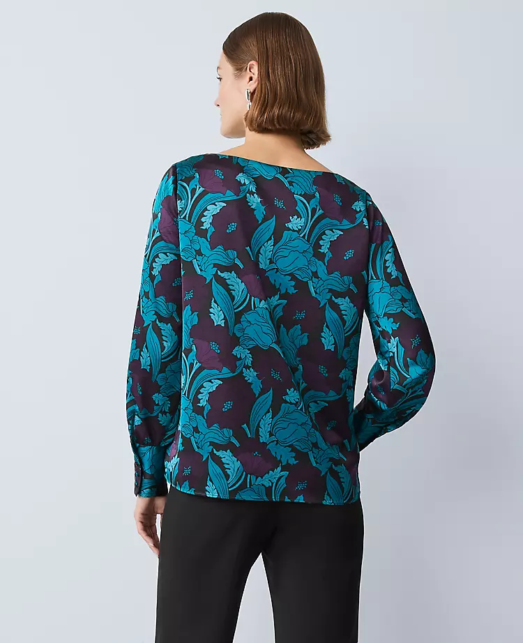 Floral Boatneck Blouse