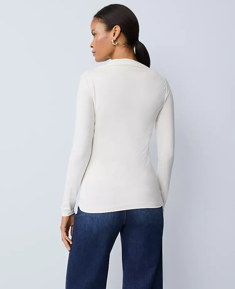 Petite Asymmetric Ruched Top
