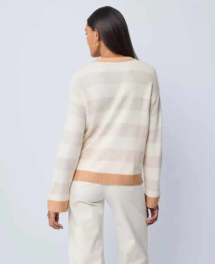 Petite Weekend Collection Striped Crew Neck Sweater