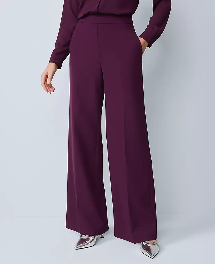 The Petite Wide-Leg Pant in Fluid Crepe