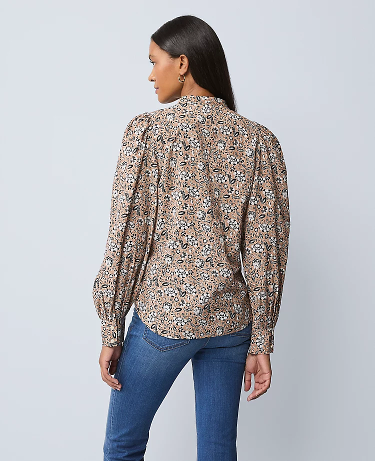 Petite Weekend Collection Floral Button Down Shirt