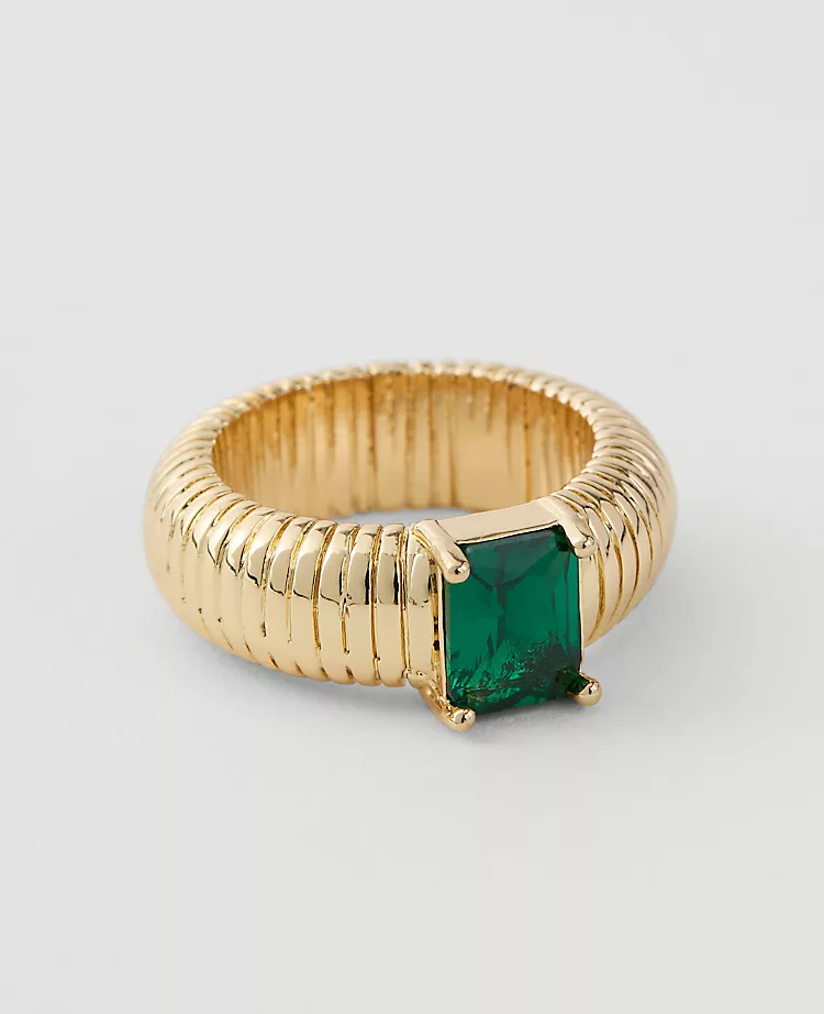 Textured Crystal Ring