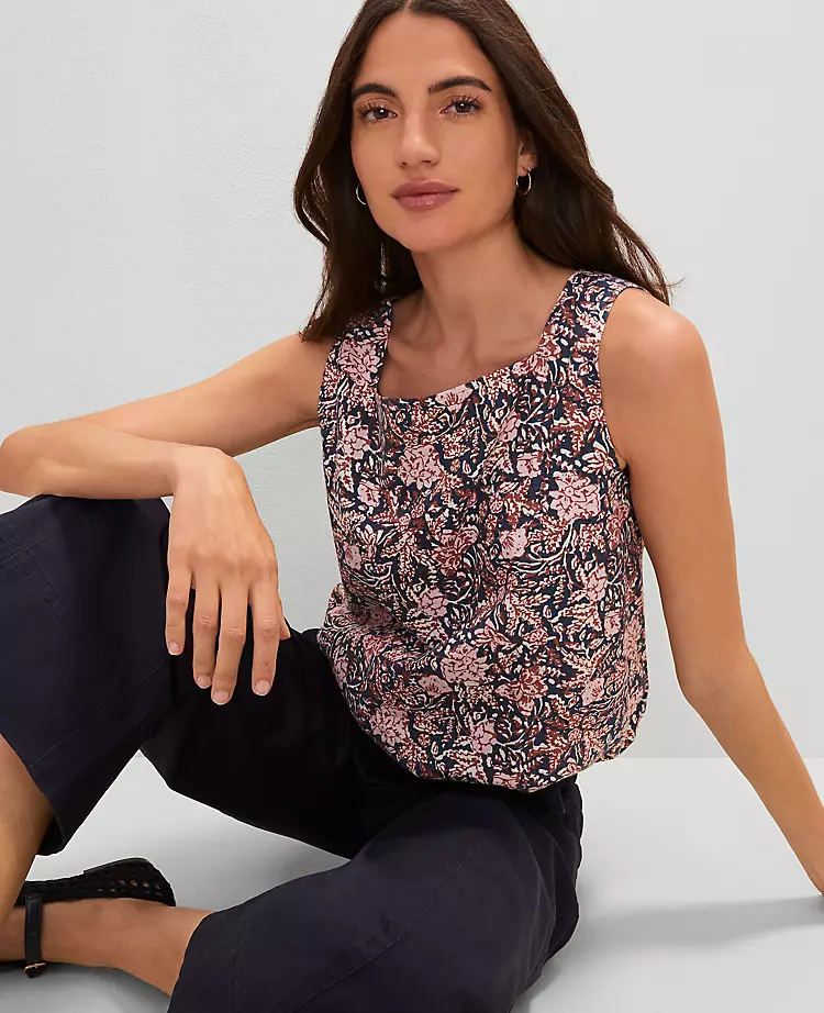 Weekend Collection Linen Blend Bubble Hem Top