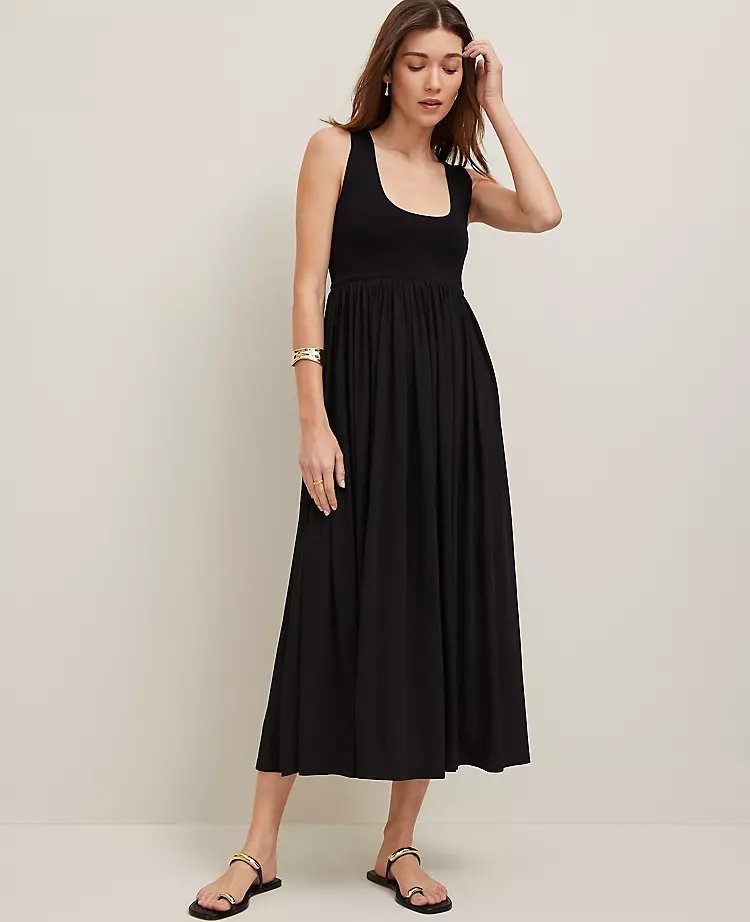 Mixed Media Sweater Tank Dress