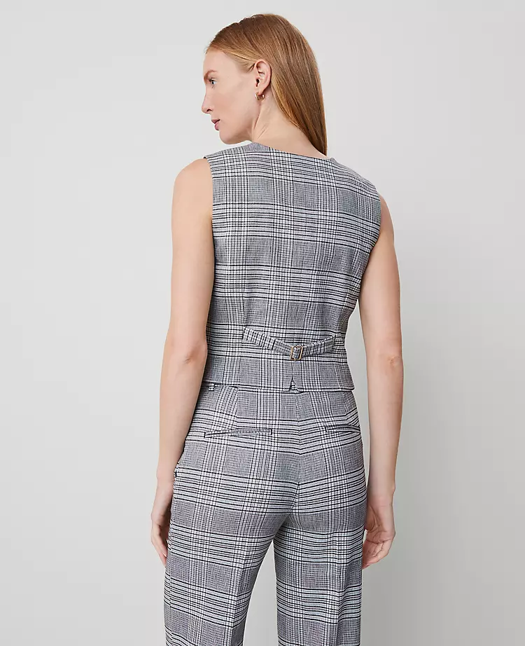 The Petite Tailored Vest in Plaid