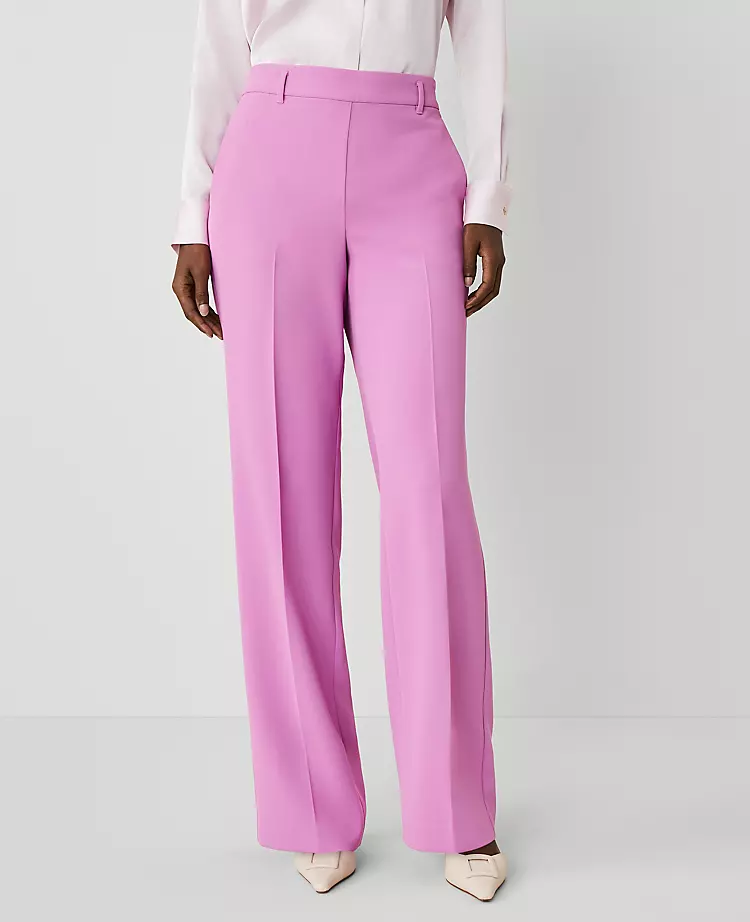 The Petite Side-Zip Straight Pant in Fluid Crepe &mdash; Curvy Fit
