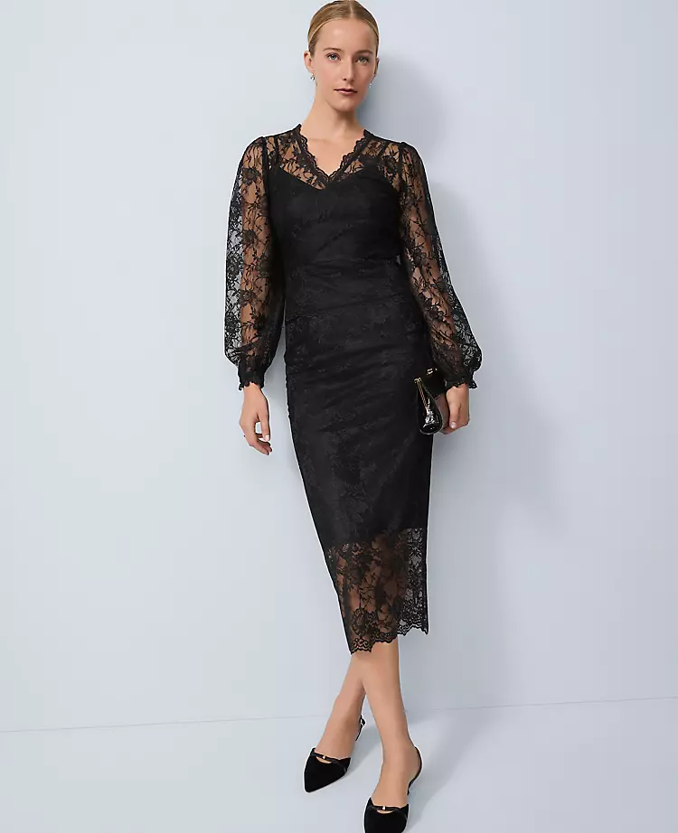 Lace Clean Midi Skirt