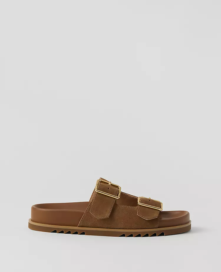 Weekend Collection Double Buckle Suede Sport Sandals
