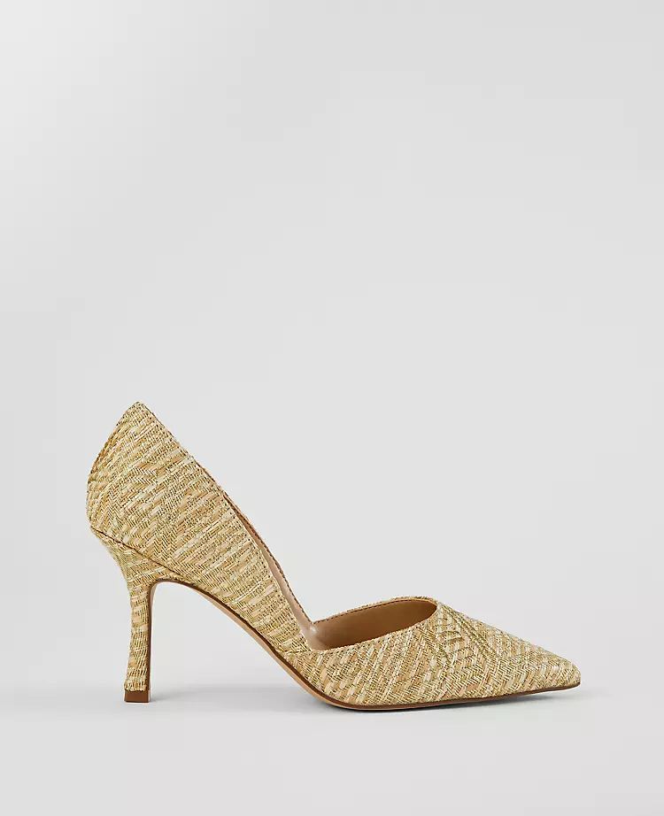Azra Metallic Straw Pumps