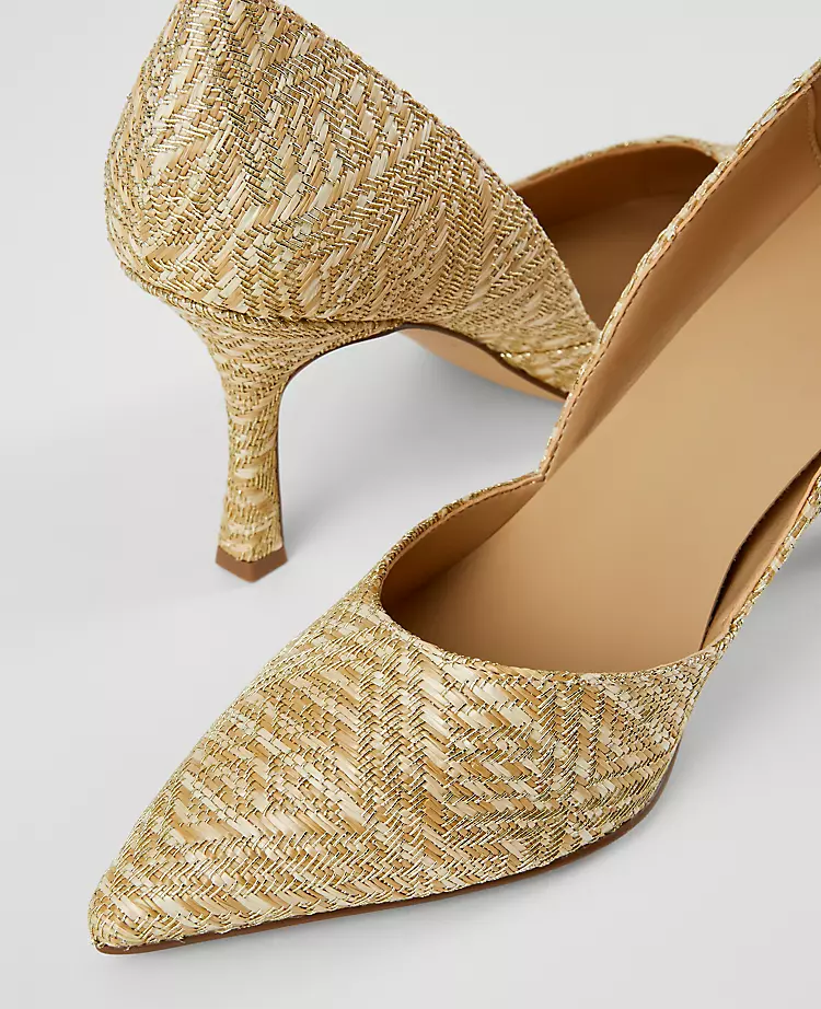 Azra Metallic Straw Pumps