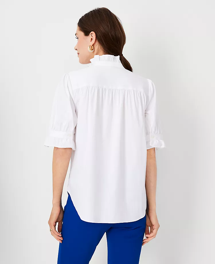 1635-Petite-Poplin-Ruffle-Button-Top-2.webp Petite Poplin Ruffle Button Top