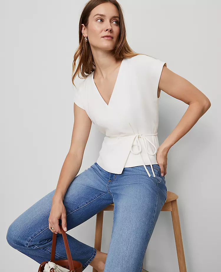 Wrap Tie Waist Blouse