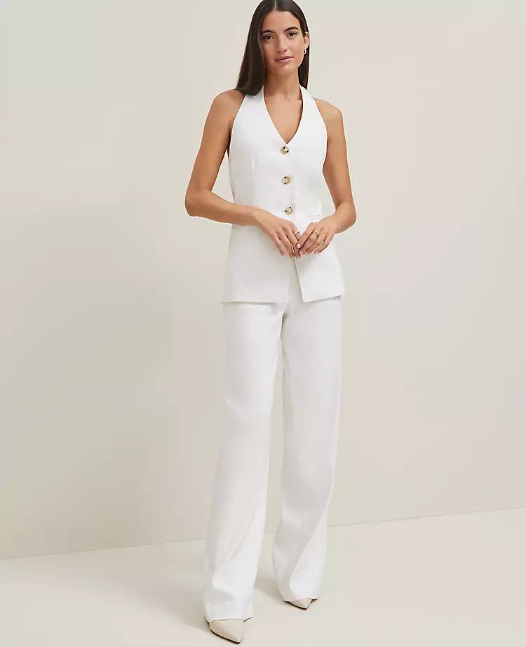 The Petite Wide-Leg Pant in Linen Blend