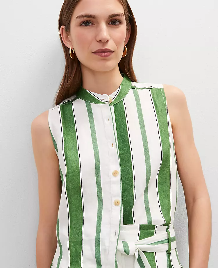 Striped Linen Tank Top