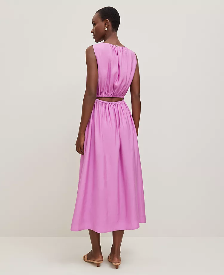 Petite Cutout Back Midi Dress