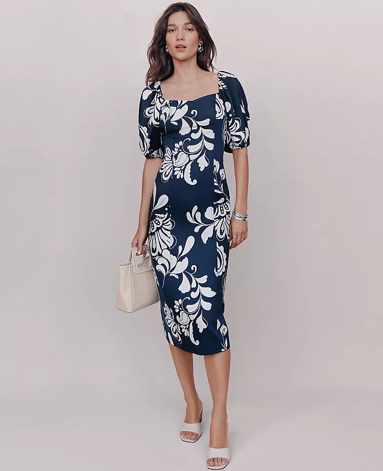16837-Petite-Floral-Puff-Sleeve-Midi-Dress-4.webp Petite Floral Puff Sleeve Midi Dress