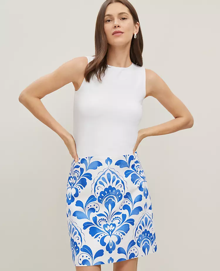 Petite Tiled A-Line Skirt