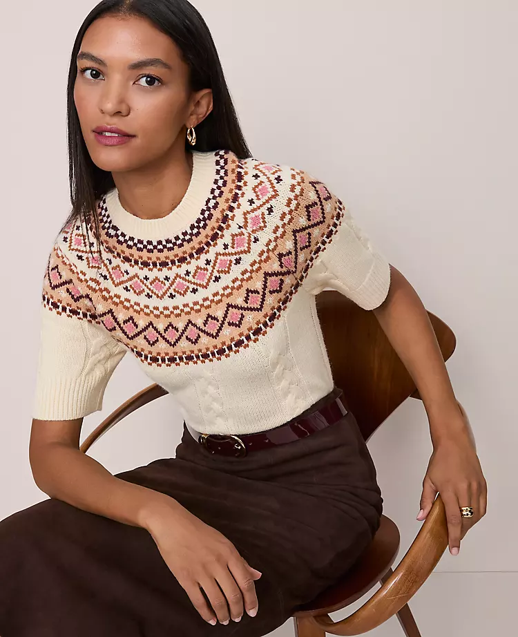 Fair Isle Cable Sweater Tee