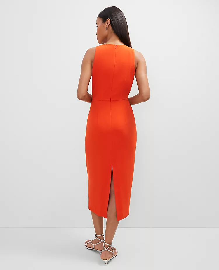 Crew Neck Twist Sheath Dress