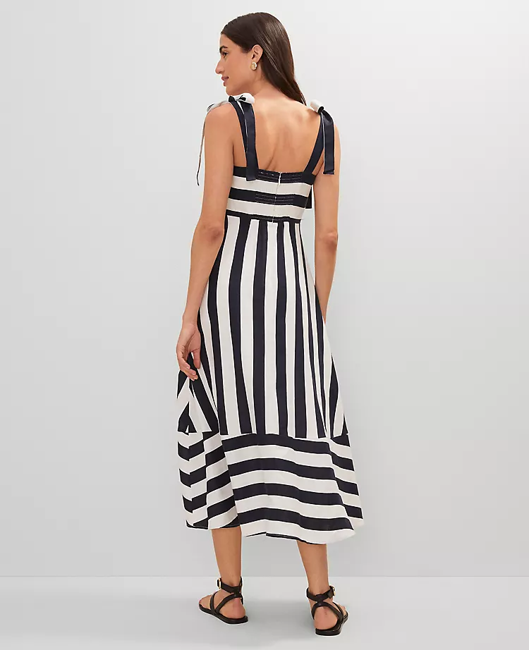 Weekend Collection Striped Linen Blend Midi Dress