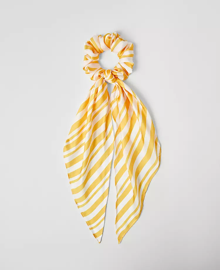 Weekend Collection Striped Silk Scrunchie