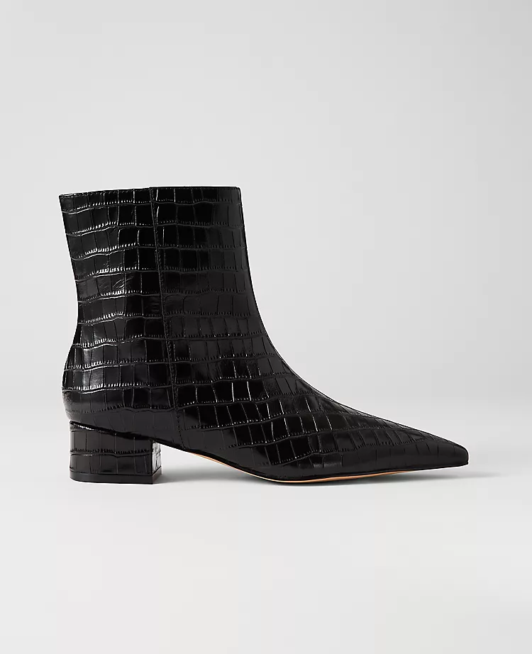 Croco Nip Toe Bootie