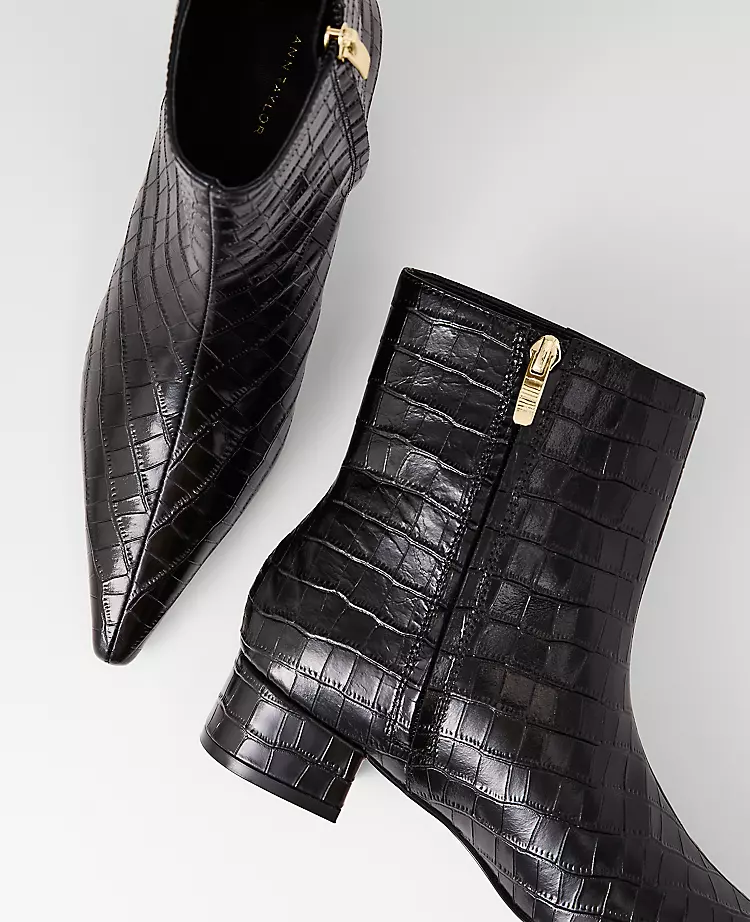 Croco Nip Toe Bootie