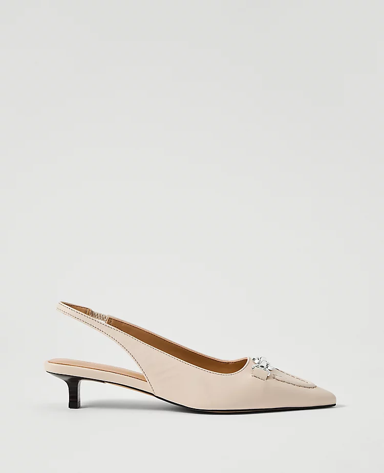 Horsebit Leather Slingback Pump