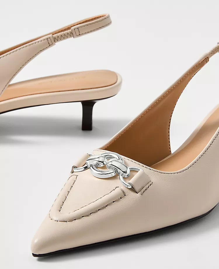 Horsebit Leather Slingback Pump