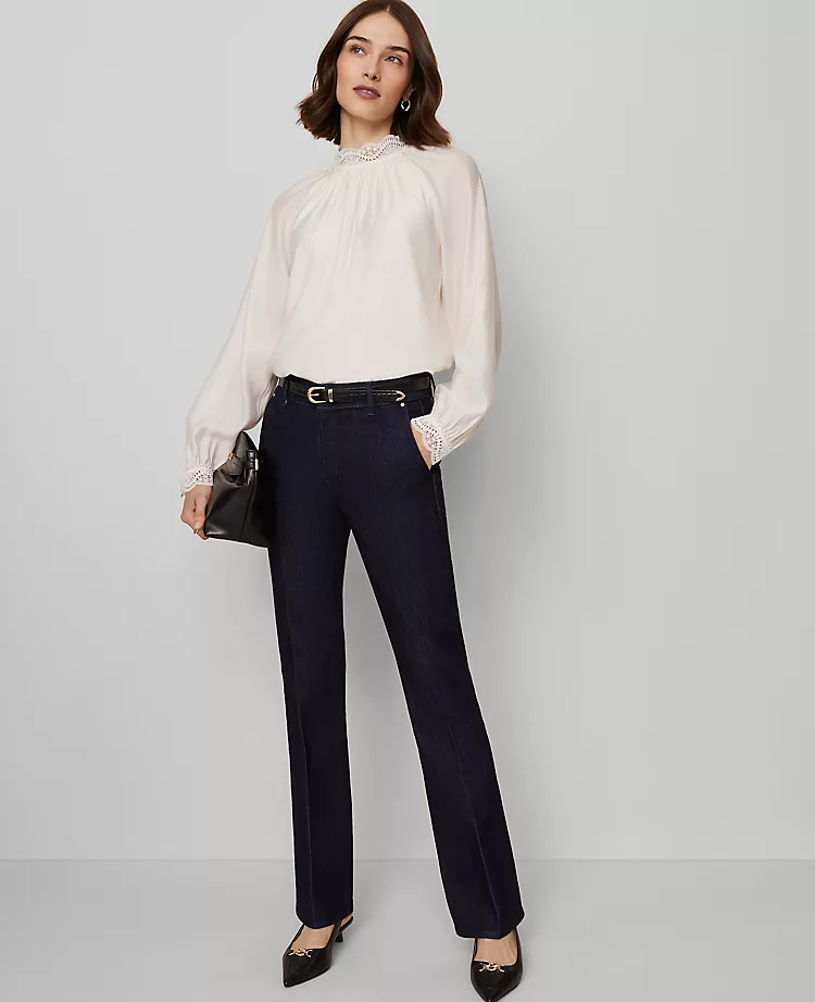 Petite Mid Rise Boot Jean in Rinse Wash