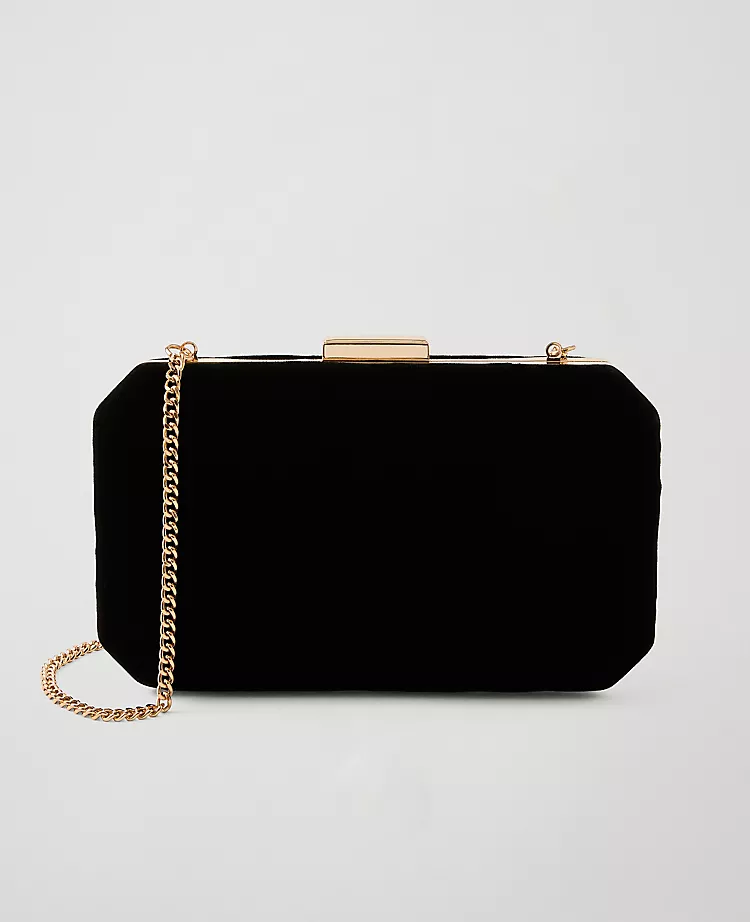 Beveled Velvet Clutch
