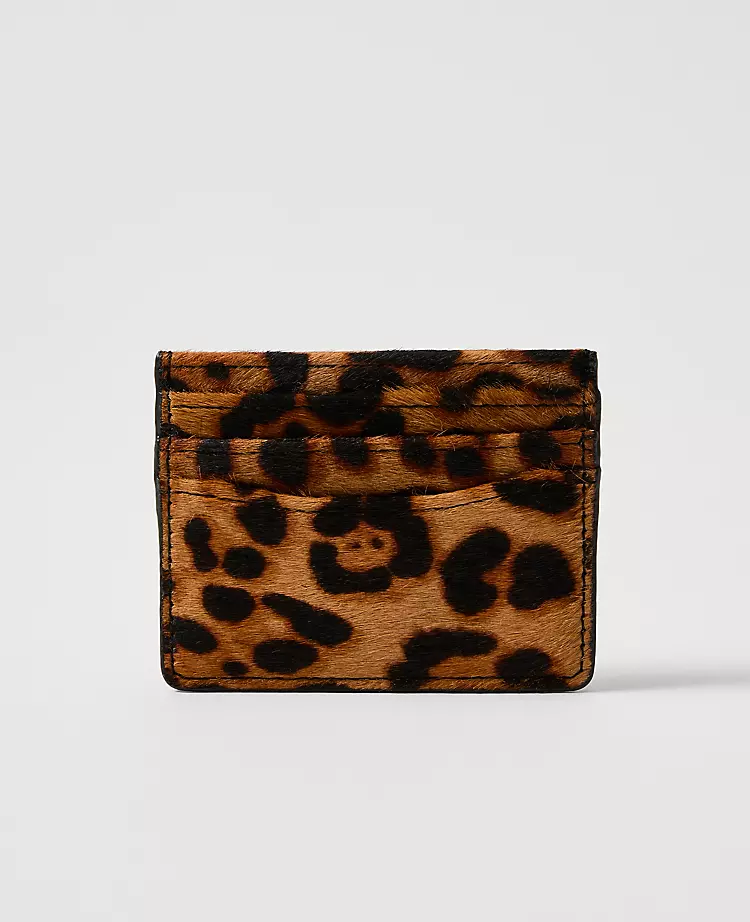 Animal Print Calf Hair Card Case