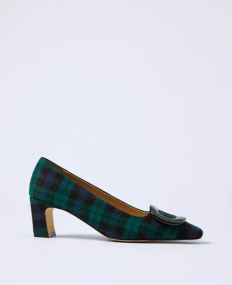 Block Heel Buckle Pump