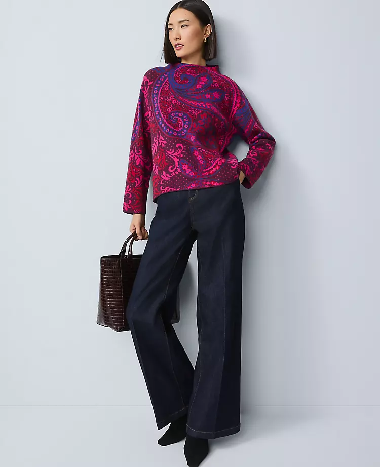 18434-Petite-Paisley-Jacquard-Mock-Neck-Sweater-3.webp Petite Paisley Jacquard Mock Neck Sweater
