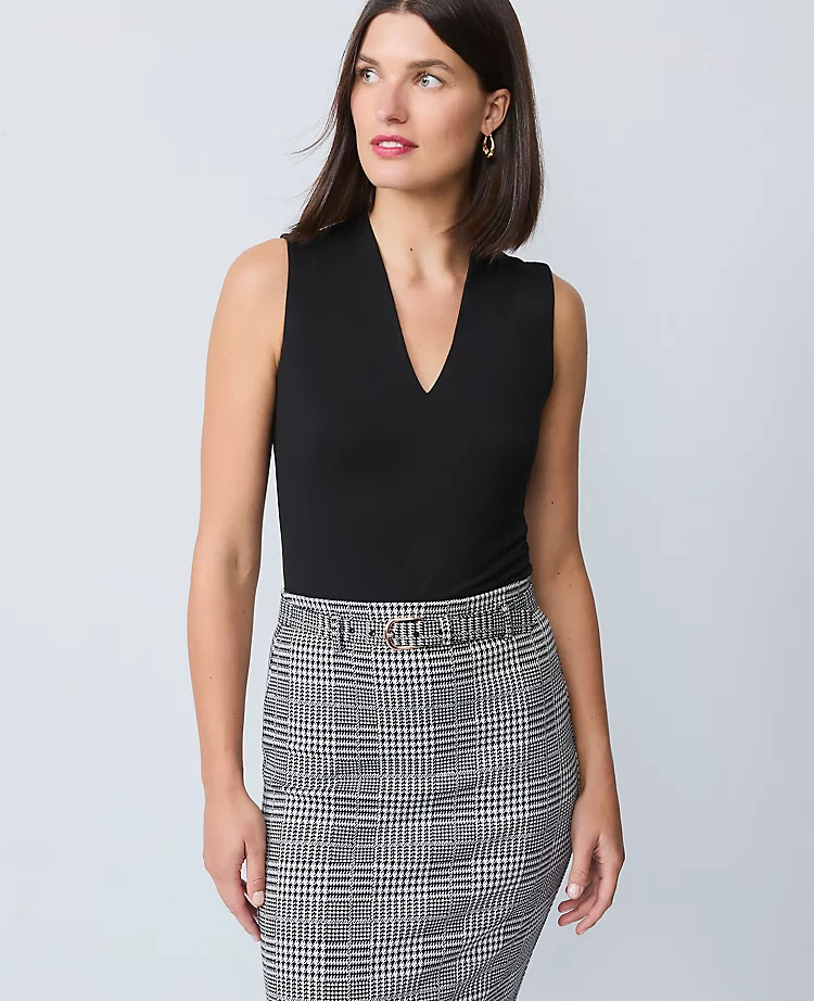 Petite Sleeveless V-Neck Top