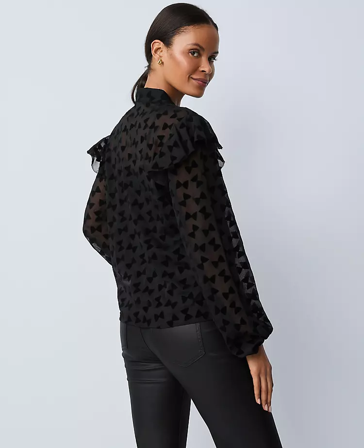 Petite Ruffle Trim Blouse