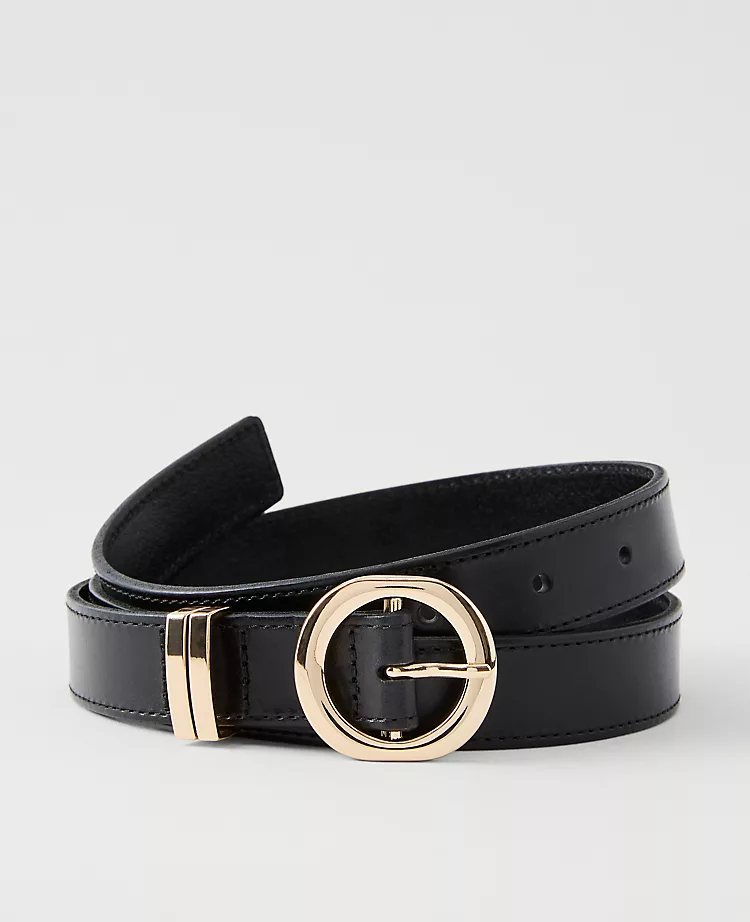 Leather Round Buckle Belt