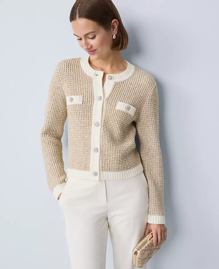 18870-Metallic-Waffle-Knit-Sweater-Jacket-3.webp Metallic Waffle Knit Sweater Jacket