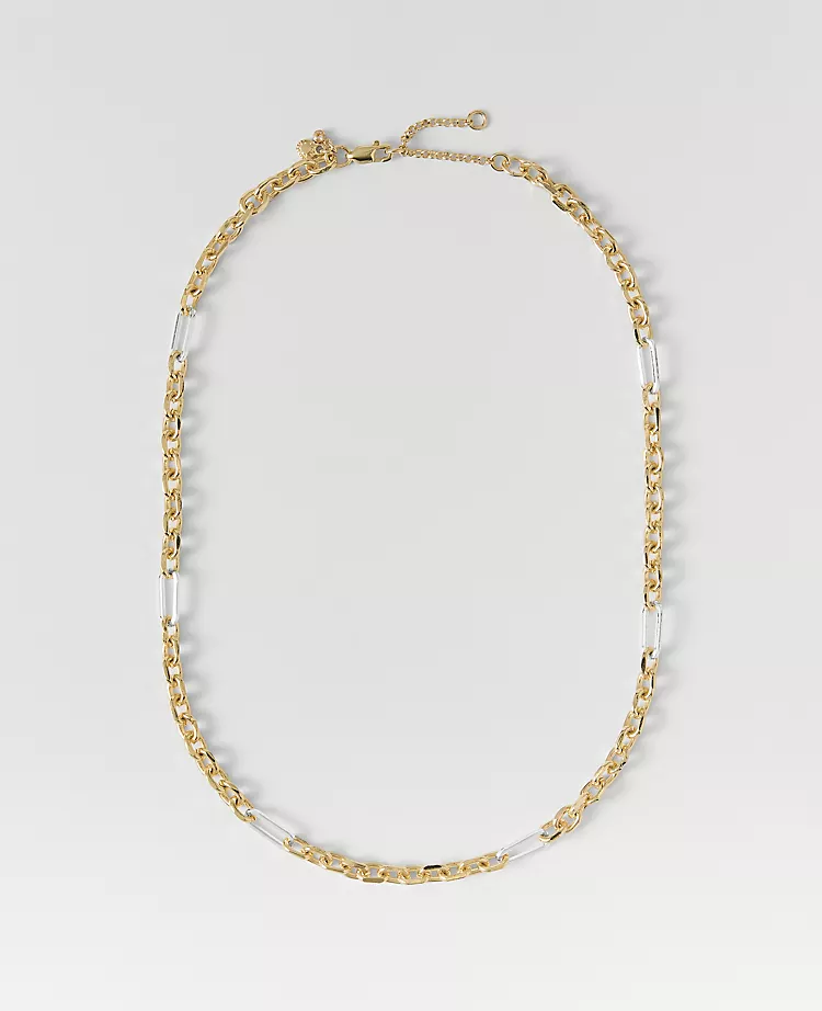 19018-Mixed-Metal-Chain-Link-Necklace-1.webp Mixed Metal Chain Link Necklace