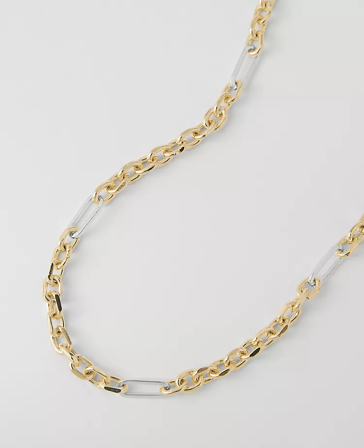 19018-Mixed-Metal-Chain-Link-Necklace-2.webp Mixed Metal Chain Link Necklace