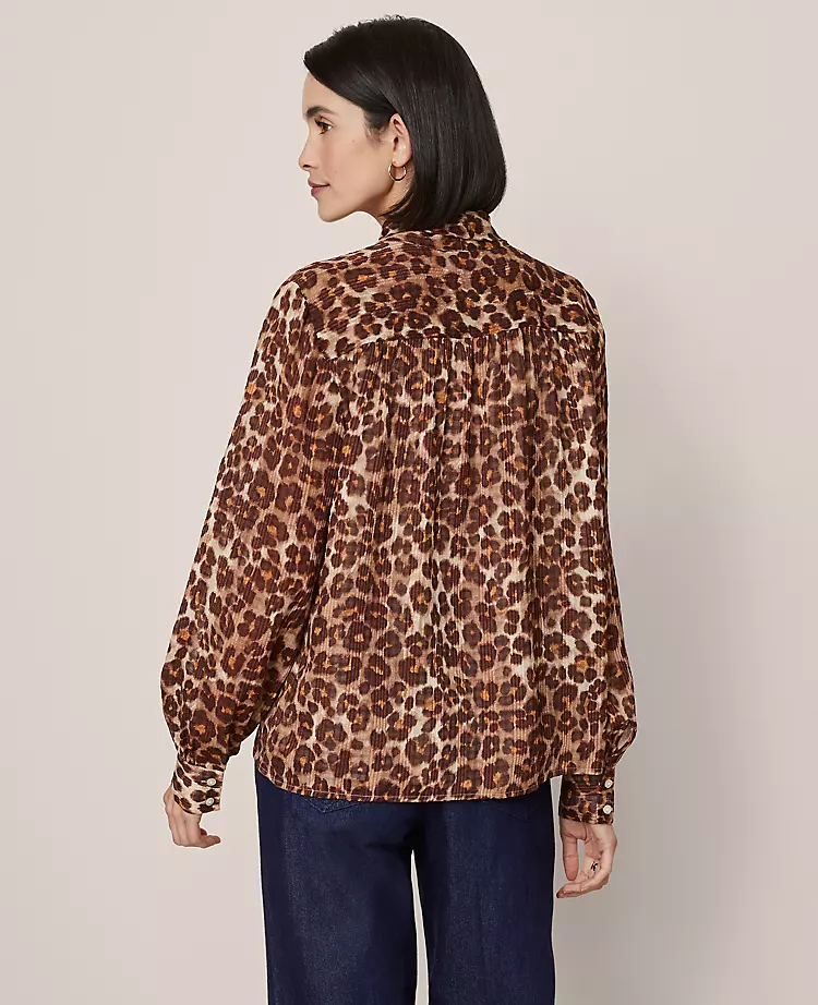 19028-Petite-Animal-Print-Tie-V-Neck-Popover-3.webp Petite Animal Print Tie V-Neck Popover